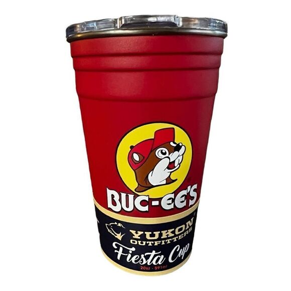 Buc-ee’s Fiesta Cup Bucees Beer Pong 20oz Yukon Outfitters with Ball and Sticker - Picture 2 of 3